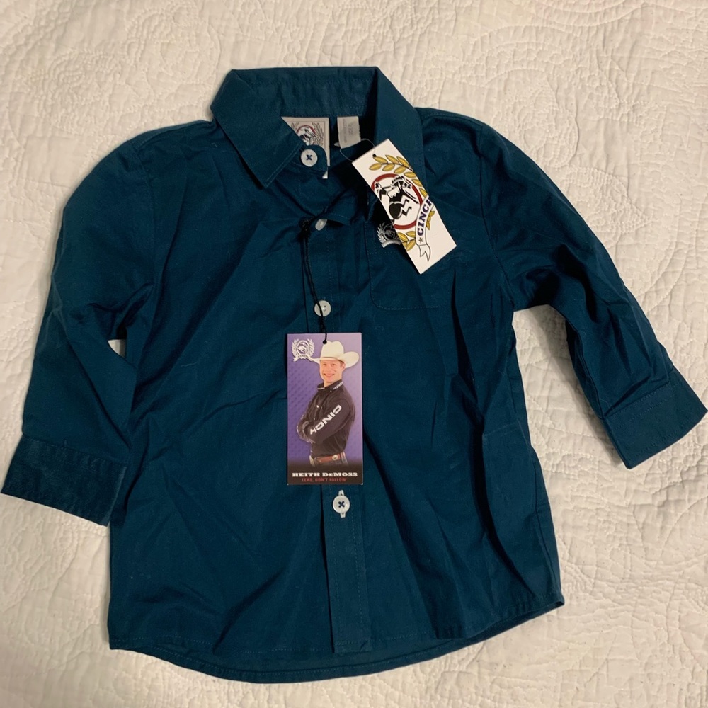 Cinch boys long sleeve button down NWT